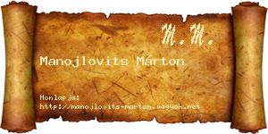 Manojlovits Márton névjegykártya